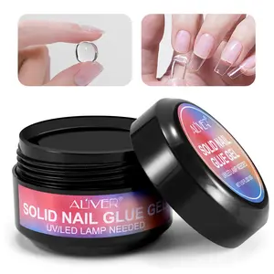 ALIVER Solid Nail Tip Gel 15g UV Nail Gel Not limited to bonding artificial nails, it can also be used to attach rhinestones, sequins, and other nail art accessories. Nail tip adhesive, nail bonding agent DIY Manicure