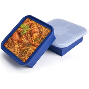 4 Cup Freezer Molds 2 Pack Soup Cubes Freezer Trays with Lid Easy Release Ice Cube Tray For Food Freezing Container Store Sauce, Broth, Leftovers