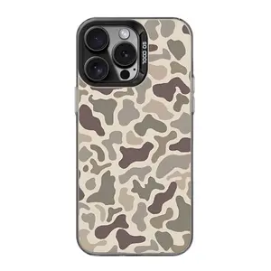Camo Pattern Shockproof Phone Case for iPhone 7-16 Pro Max Plus Protecitved Cover TPU PC Flexibility Frosted Surface Resist Scratches Anti-Fall Vintage Premium Sitka Camouflage
