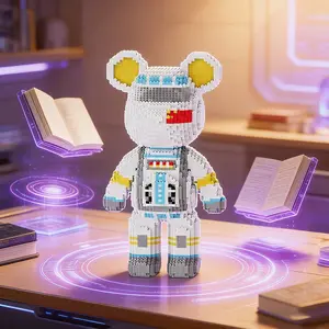 Rainbow Candy Bear 3D Puzzle Building Blocks Decoration, Bookshelf Home Office Cabinet Decor, Party Living Room TV Stand Display