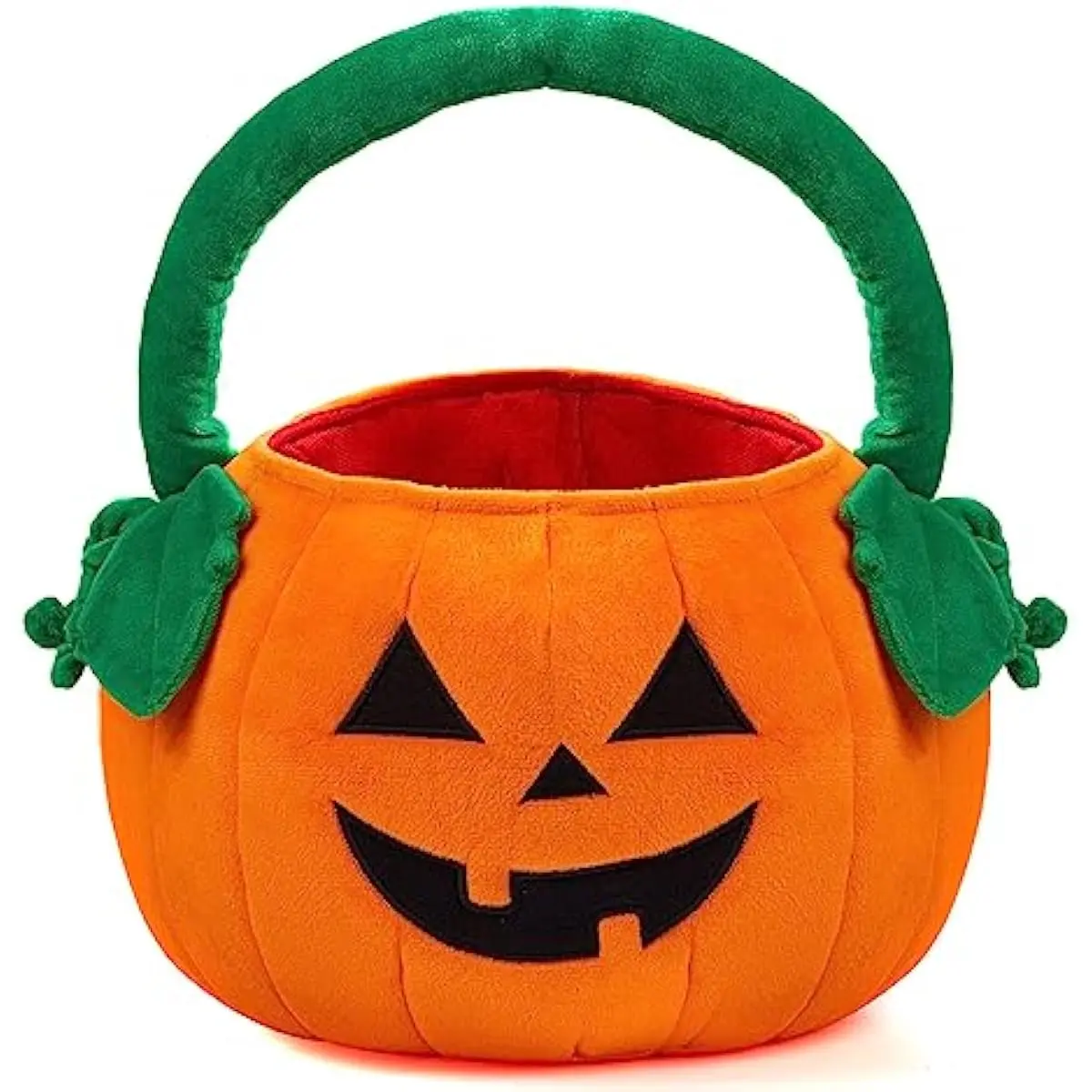 Halloween Pumpkin Plush Tote Bucket, 11 X 13.4 inches Candy Trick or Treat Bag, Cute Halloween Basket with Handle for Kids Girl Boy Trick or Treating, Party Favor Supplies , Kids Gifts Goody Bag
