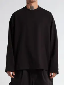 Men's Thin Long Sleeve T-Shirt, Casual Knit Top, Knitwear, Soft Fabric, Perfect Gift for All Seasons, Fitted Style, Spring & Fall Wear