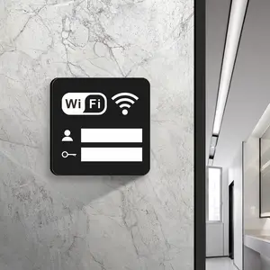 Durable Waterproof Acrylic WiFi Password Sign, Portable Wall Sticker Identification Board for Living Room Office Commercial Space