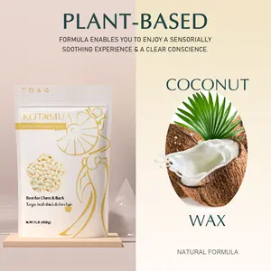 KOTAMU Wax Beads for Sensitive Skin, lLB Cream Hard Wax Beans for Both Fine & Coarse Body Hair