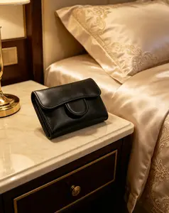 Style Quilted Caviar Wallet, Designer Inspired Trifold Card Holder with Gold Turnlock, Luxury Mini Purse for Daily & Evening