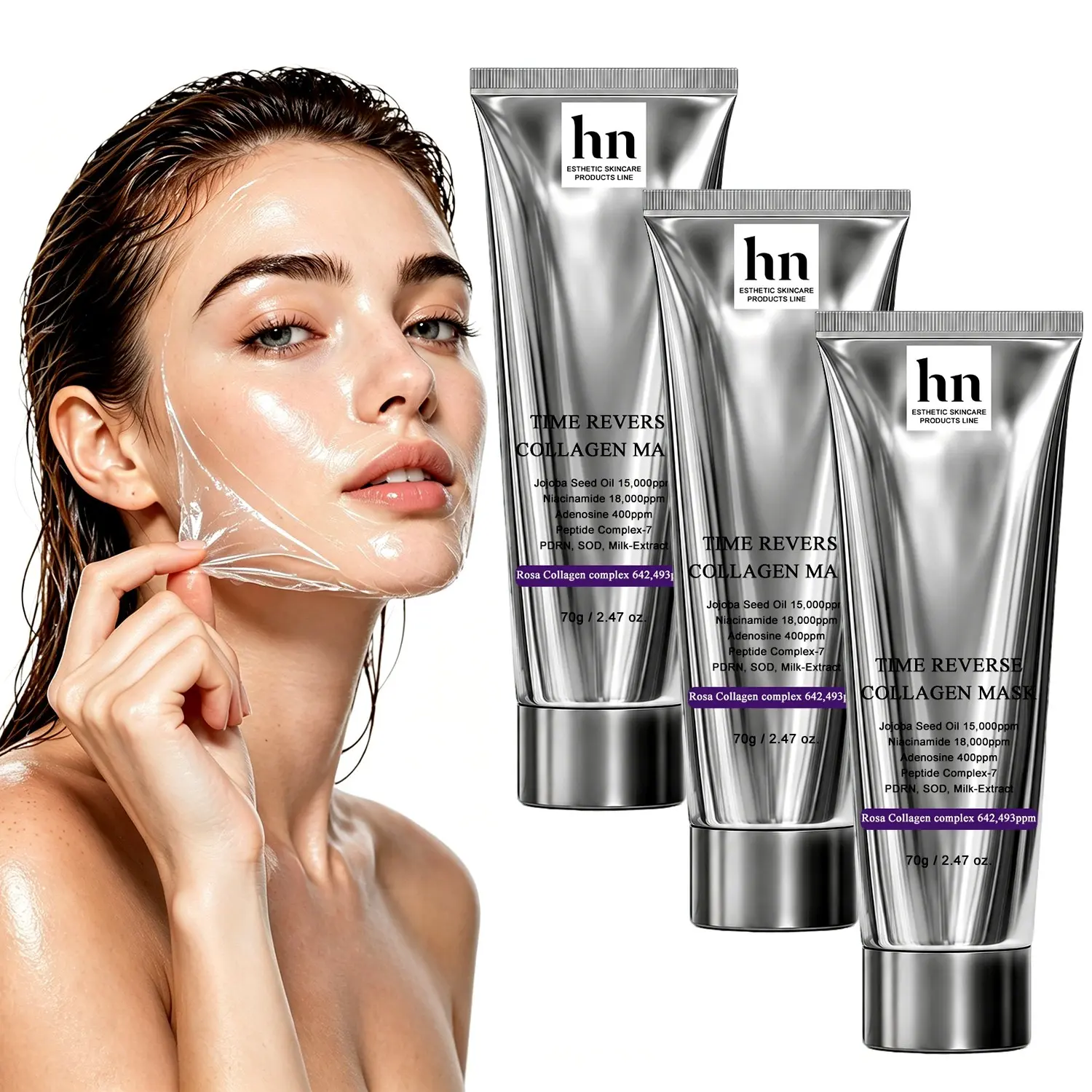 Histoire Naturelle Collagen Peel-Off Face Mask 210g, Hydrating & Firming Essence Mask, Deep Clean Skin, Acne Care, Pore Minimizing, Sebum Balance, Gentle Non-Irritating, Skin Repair, Dry & Sensitive Skin Care