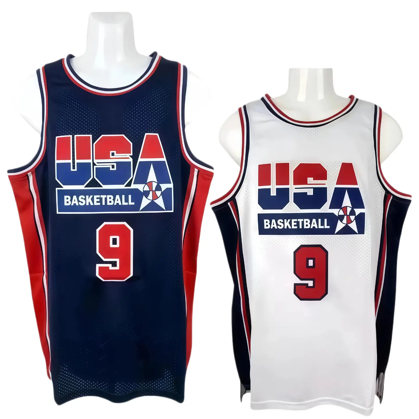 Men's 1992 USA #9 basketball jersey Sewing embroidery Loose casual breatha blesleeveless vest big size Outdoor sportswearbasketball training sportswear Hip hop collegejerseys Mesh Tennis Tops breathable jersey