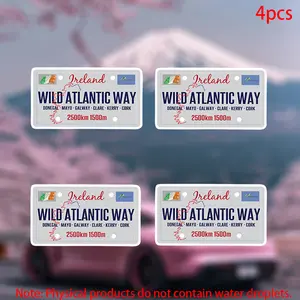Wild Atlantic Way Ireland Stickers, Durable Vinyl Car Decals for Doors Windows Laptops Furniture Bumpers, Set of 4 Pcs