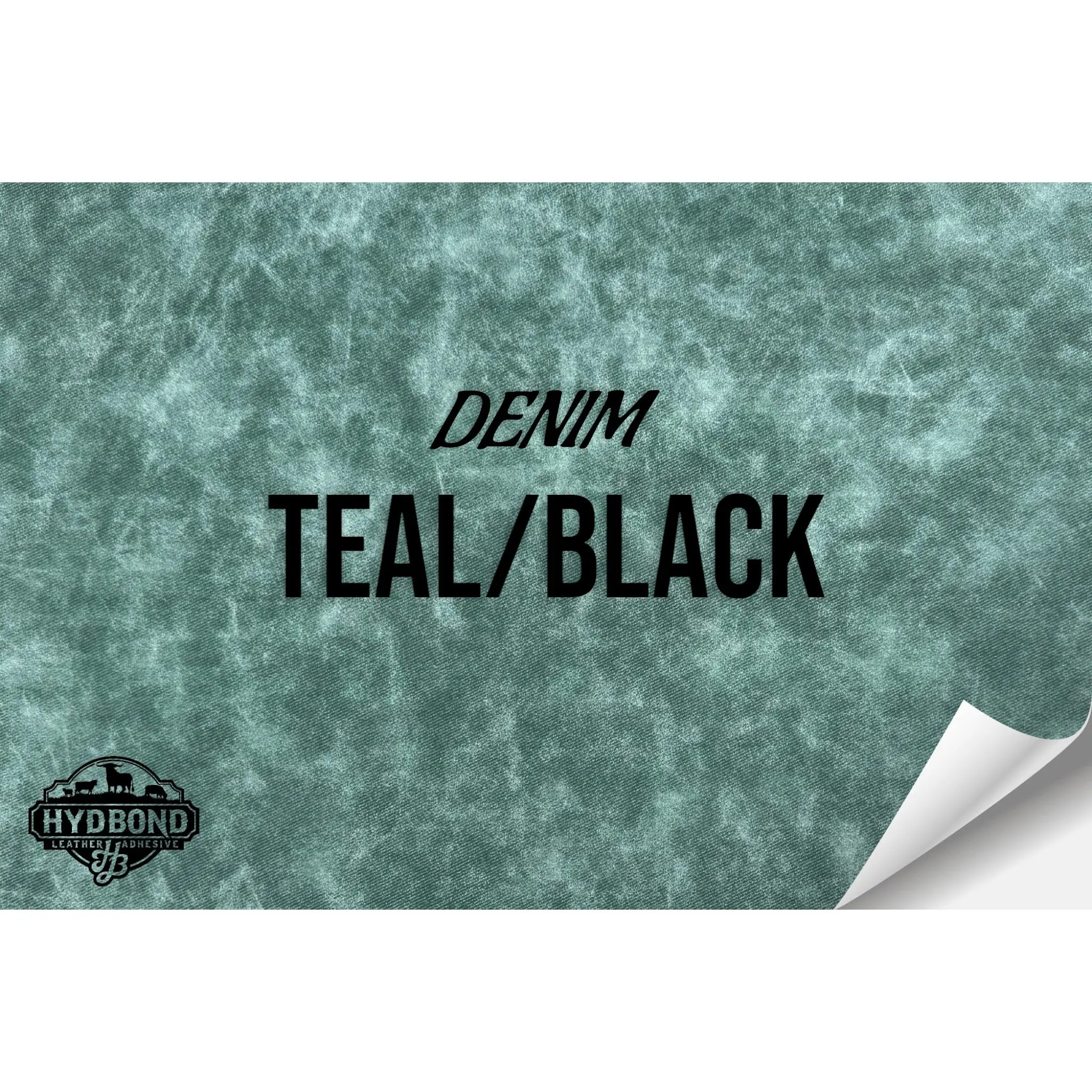 TEAL DENIM/BLACK HYDBOND LEATHERETTE SHEET (12"x24") ULTRAHYD®