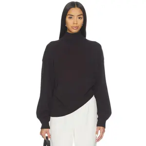 EAVES Allma Asymmetric Sweater in Brown Mahogany