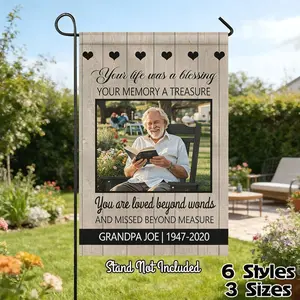 Personalized Memory Garden Flag, Custom Yard Flag, Cemetery Decoration, In Memory of Loved One Gift