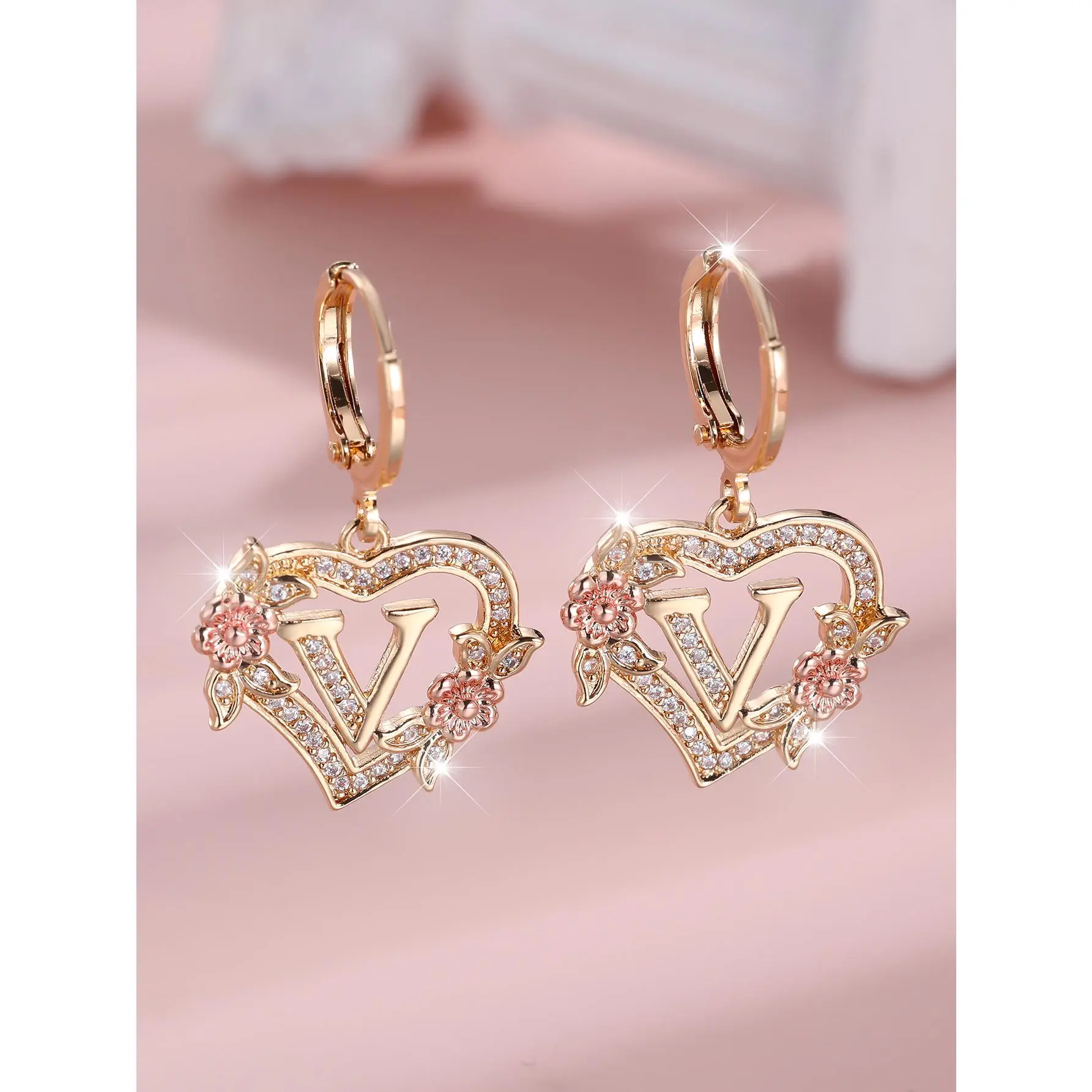 Gold+Rose Gold White Diamond V