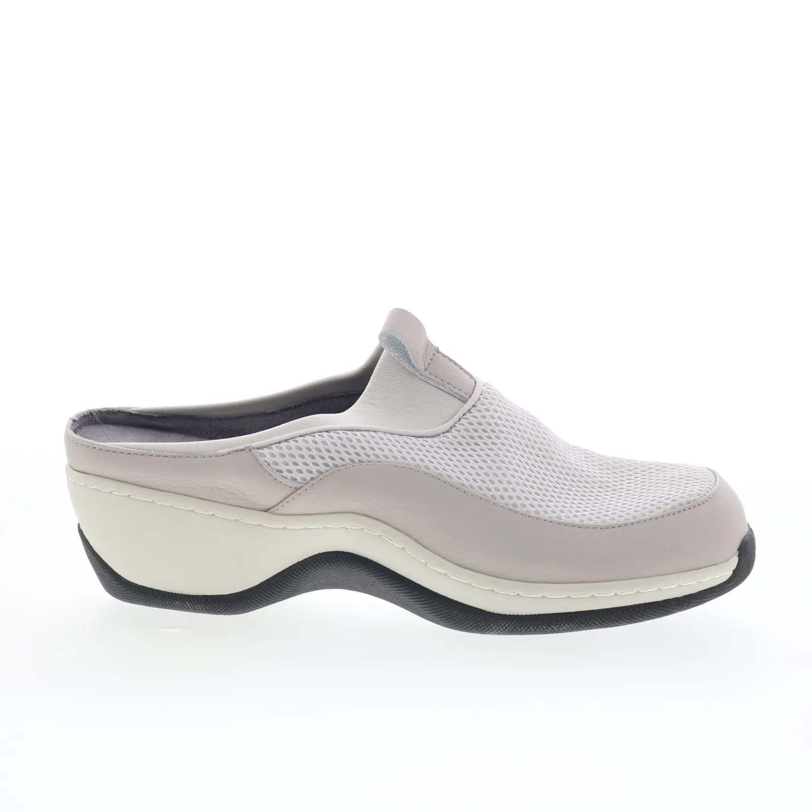 SoftWalk Aberdeen S2100-058 Womens Gray Leather Slip On Clog Flats Shoes