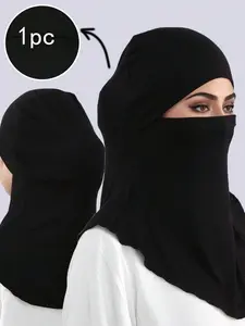 Women's Instant Modest Hijab Stretchy Hijab Scarf, Soft Fabric Stretchable Design, Plain Style for All Seasons, Ramadan & Eid Gift