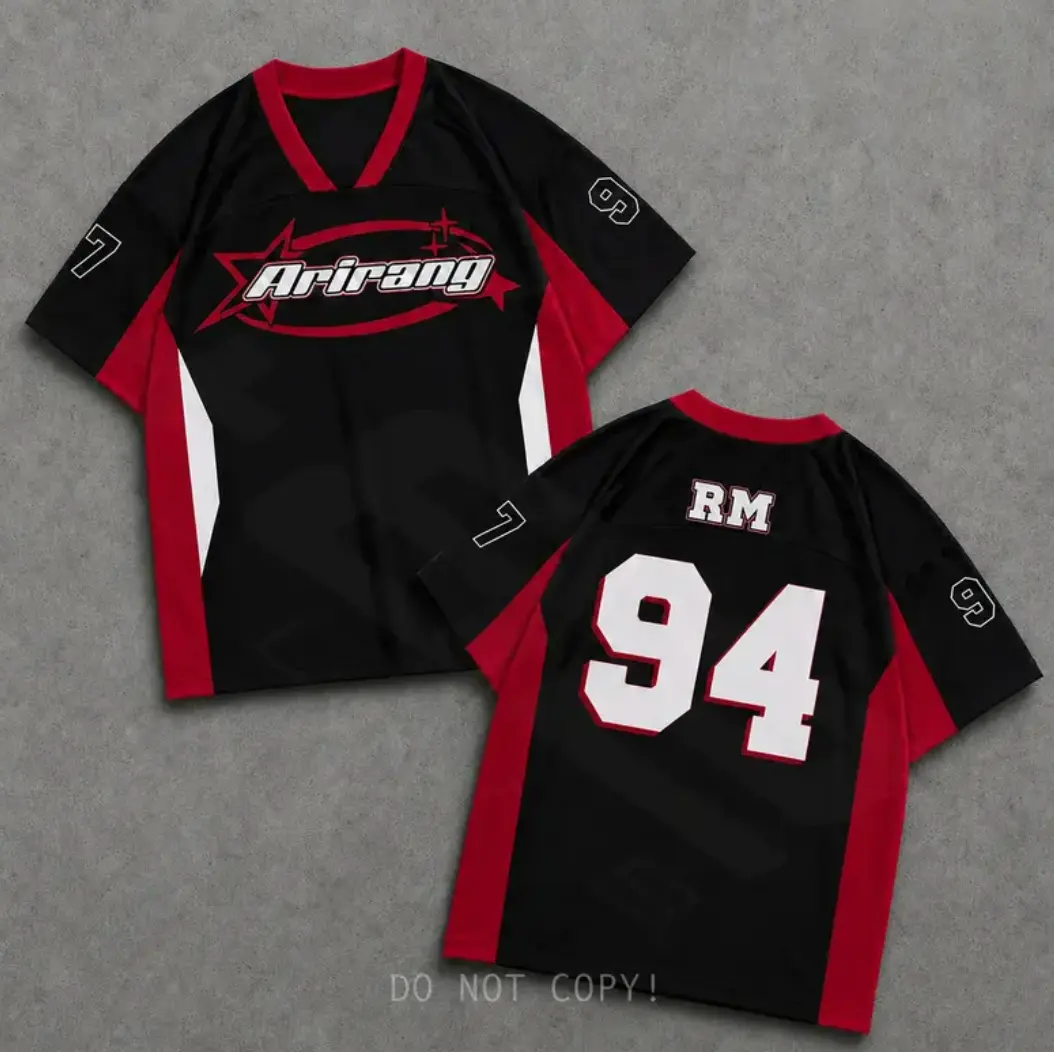 [Custom any Request] Custom Army World Tour Comeback Unisex MESH Football Jersey, Personalized Arirang World Tour Jersey, Kpop Merch Gift for ARMY Outfit For Fan Concert