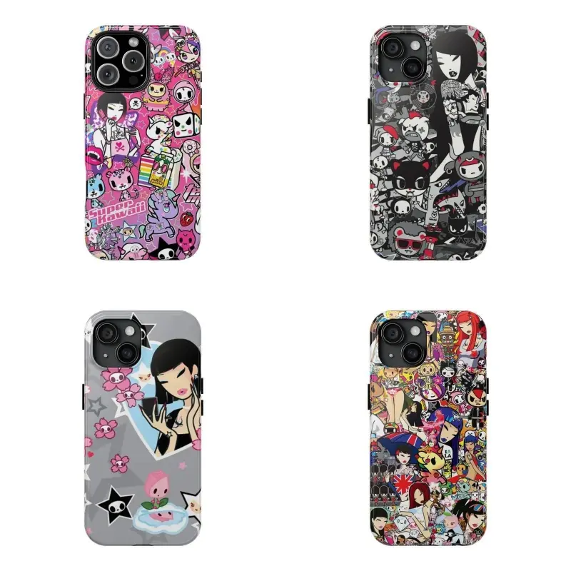 Kawaii Tokidoki Phone Case|Tokidoki Stylish Lady Y2K Phone Case Anti|Gifts For Women |Cartoon Phone Case |Compatible for iPhone 16/15/14/13/12/11/17 ProMax Plus for Samsung phones, suitable for both men and women, |Tough phone case|Halloween gift, Accesso