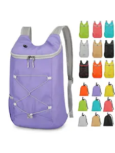 Ultra-light foldable water-resistant outdoor backpack, taro purple lightweight hiking backpack, with headphone hole and elastic straps, cycling and hiking backpack for men and women Bicycle Bag