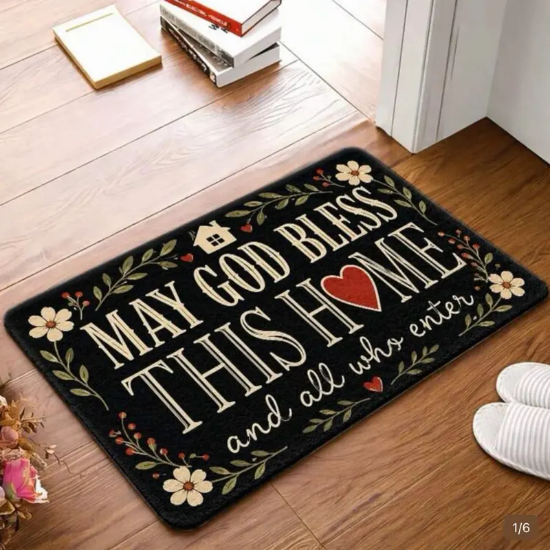 1pc Religious Blessings pattern Doormats