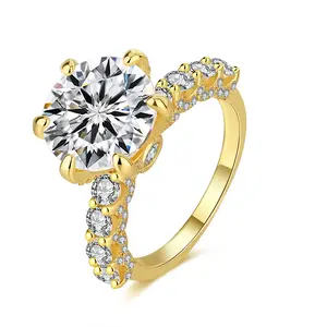 #34（Engagement Ring）925 Sterling Silver Synthetic Moissanite Ring