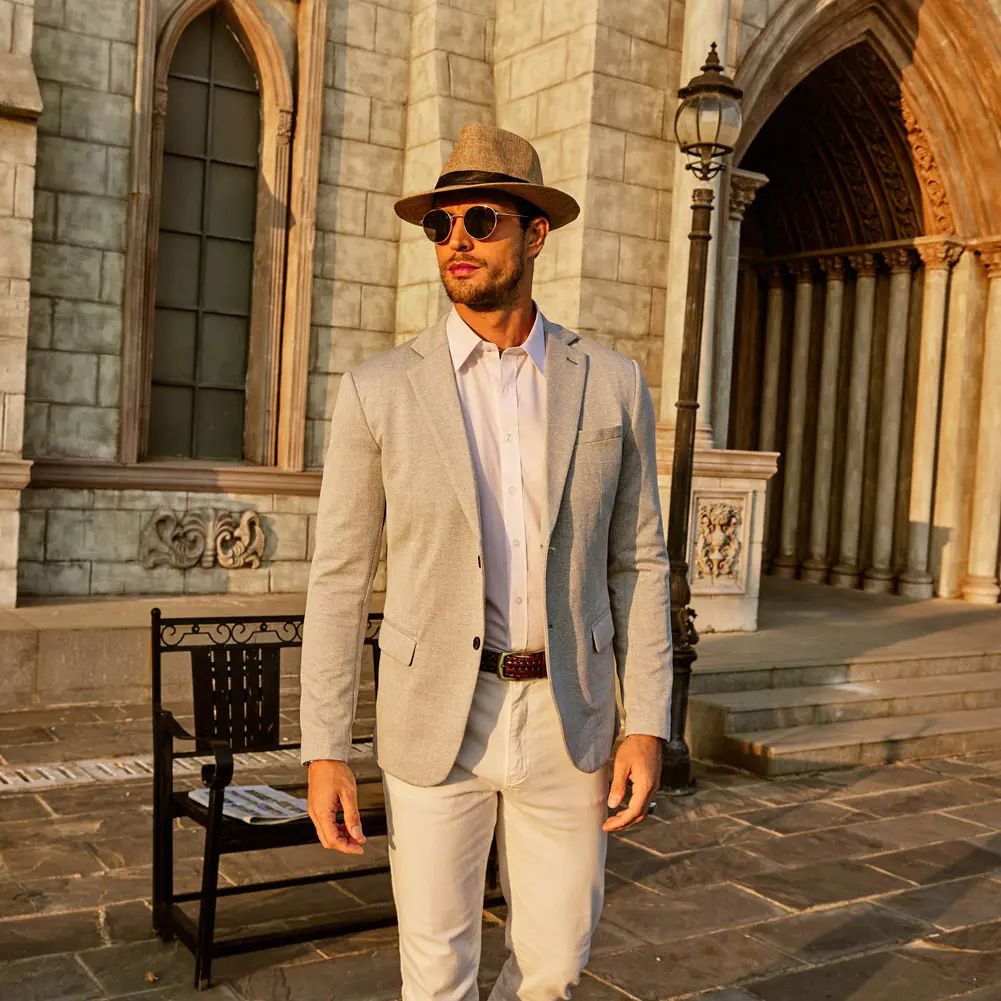 PJ Paul Jones Men's Herringbone Blazer Jacket Lightweight Casual Knit Sport Coat