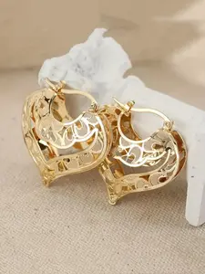 Heart Shaped Hollow Out Design Dangle Earrings, Fashionable Jewelry for Women, Trendy All-match & Exquisite Jewelry for Birthday Gift, Bling Stylish Accessory, Fashionable Hoop Earrings
