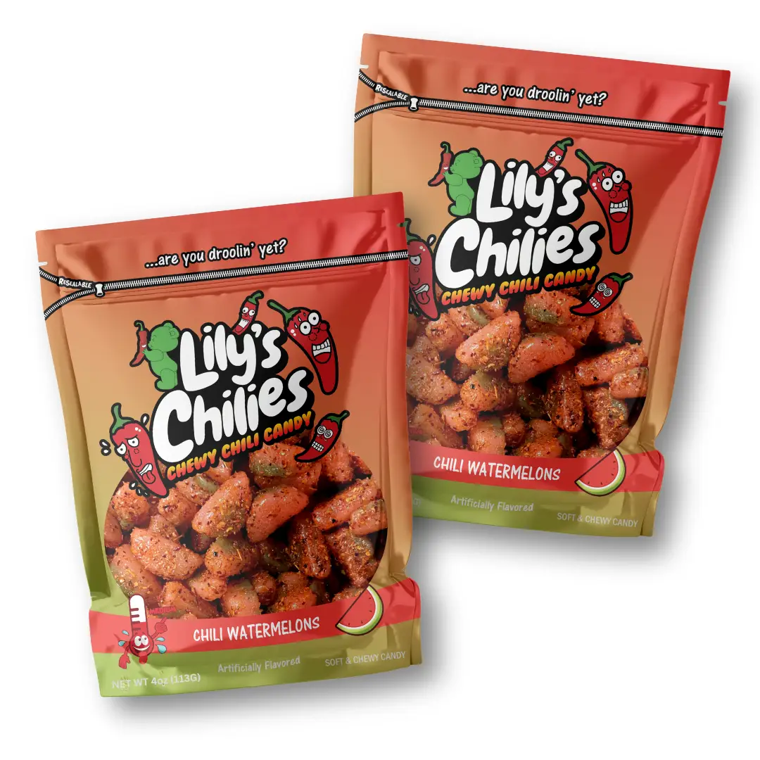 Chili Watermelon Gummies (Two 4oz Bags), Chili Candy Snacks