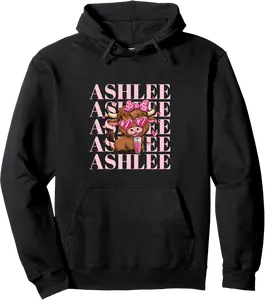 Coquette Highland Cow ASHLEE Pink Bow Pullover Hoodie - Diegoort Shop 63B0DVBR4ML5