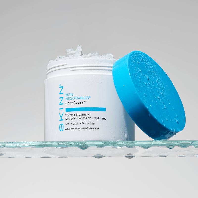 SKINN Cosmetics DermAppeal Microdermabrasion BeautyTreatment w/ V5 Crystal Technology Facial Exfoliate Tube - Powerful Microdermabrasion Skincare Treatment for All Skin Types Brightening Exfoliating Moisturizing Chemical Exfoliant