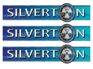 Silverton Boat Stickers - 16" long. Remastered name plate