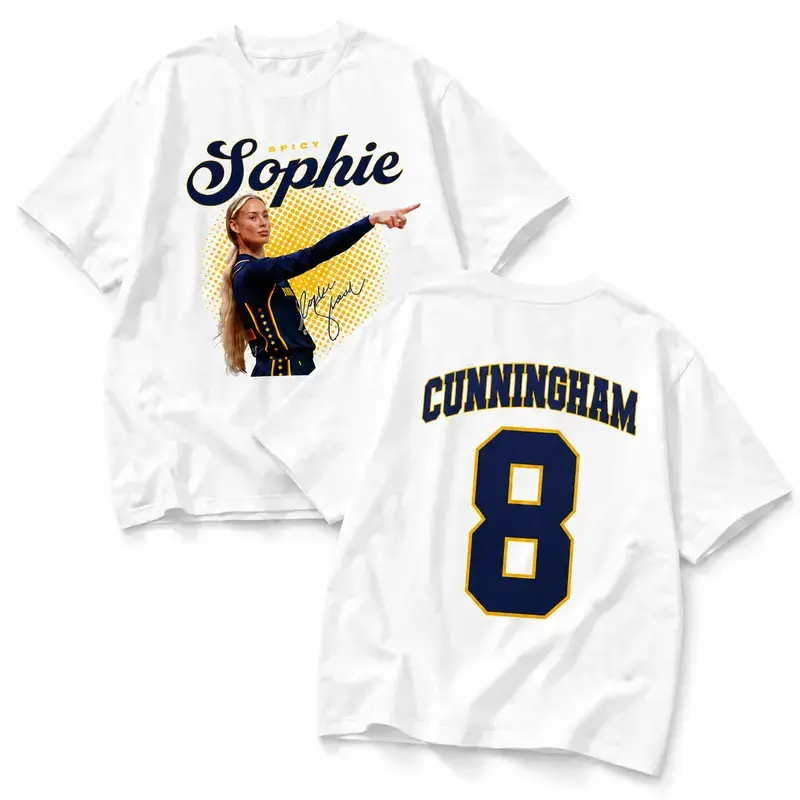 62/500 Men's unisex Sophie Cunningham #8 double-sided short-sleeved oversized pattern T-shirt, men's casual basketball fan T-shirt, street gifts on game day, short-sleeved T-shirt for men