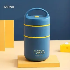 Must-Have 680ML Stainless Steel Thermal Lunch Box Portable Insulated Soup Cup with Handle Leak-Proof Easy to Clean Perfect for Office School Travel & Camping