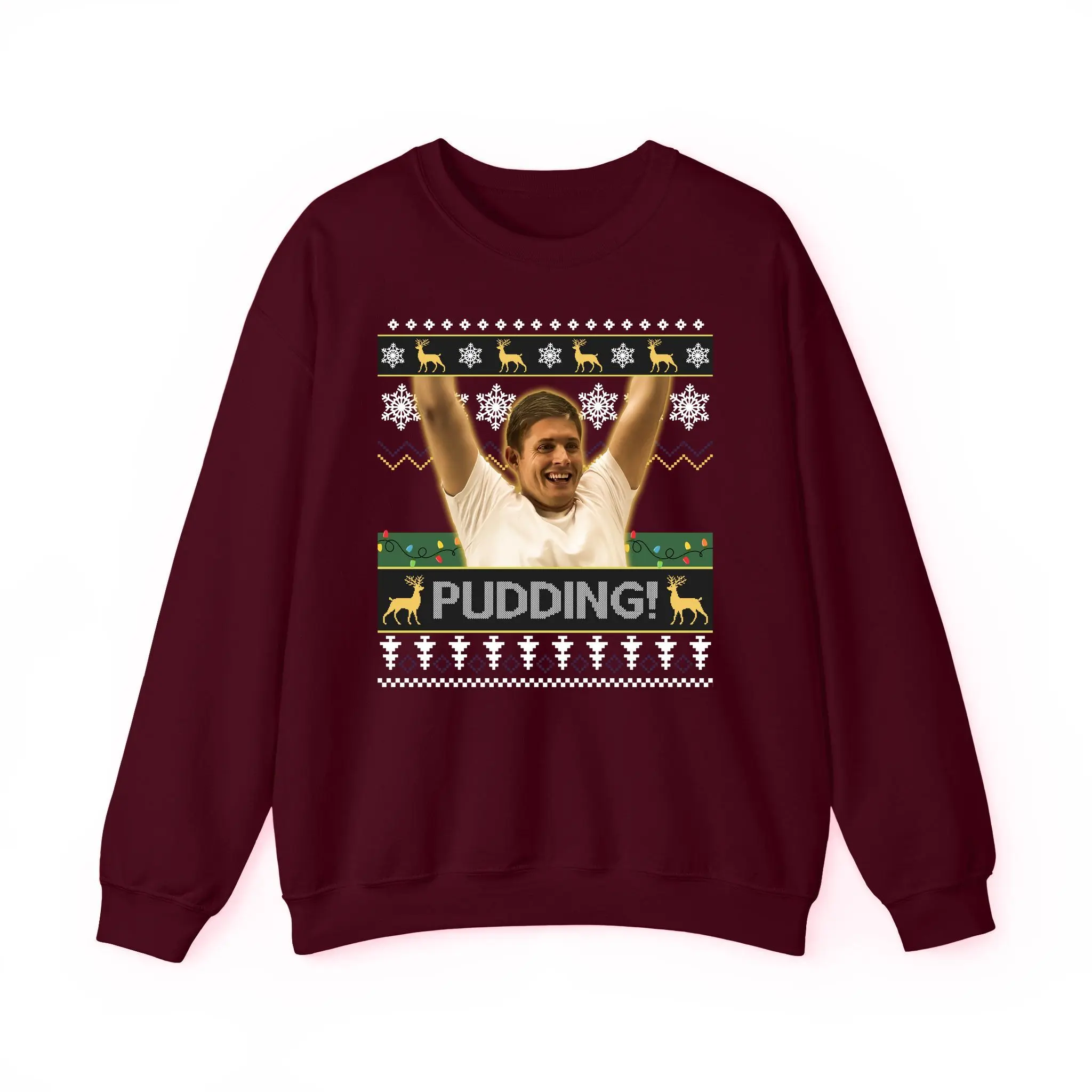 Supernatural PUDDING Dean Winchester Ugly Sweatshirt, Christmas Shirt