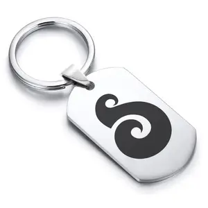 Stainless Steel Matau (Fish Hook) Maori Symbol Dog Tag Keychain