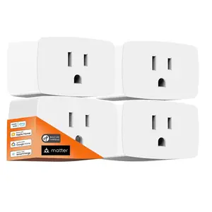 Matter Over Thread Smart Plug, Smart Mini Outlet, Works with Apple Home, Alexa & Google Home, 15A/1800W (4Pack)