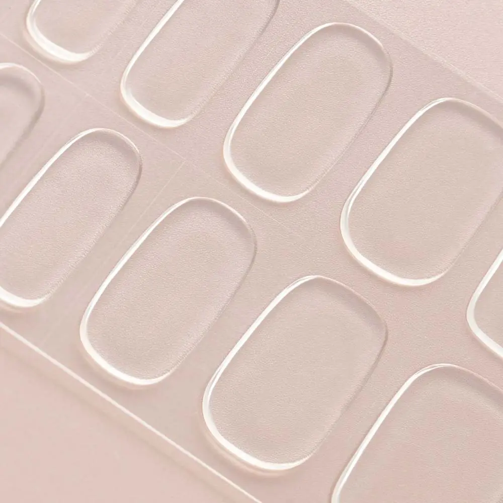 DANNI & TONI Semi Cured Gel Nail Strips Transparent Crystal Clear Gel Nail Stickers Sheer Gel Polish Strips 28 Stickers Ultra-glossy, Long-lasting
