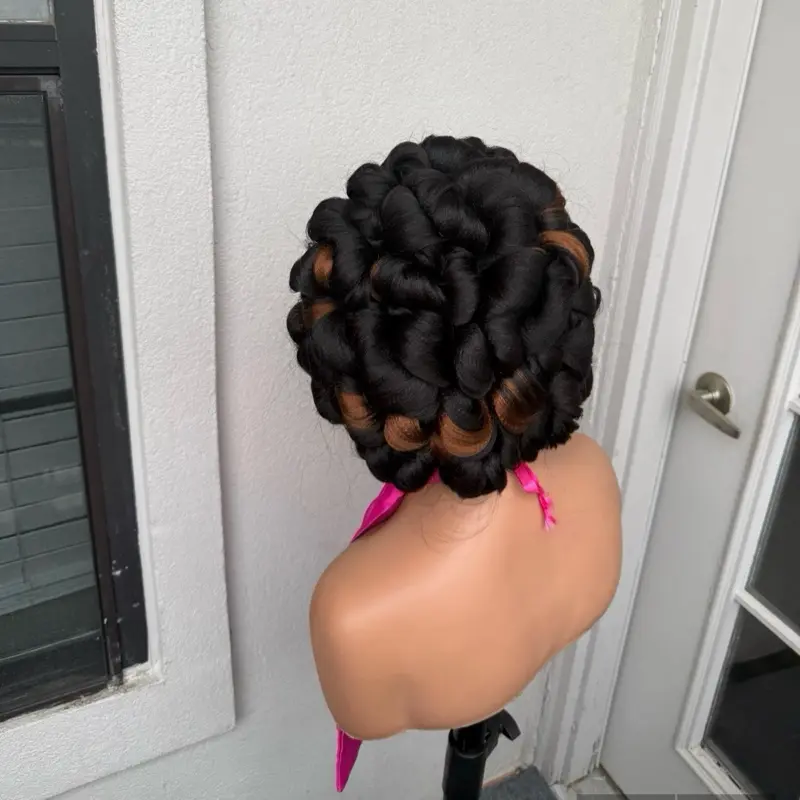 Full lace turban cornrow  braided wig braided wig for black women