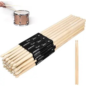12 Pairs Drum Sticks, 5A Drum Sticks, Oval  Tip Drum Stick for Drums, Non-slip Drum Stick for Jazz Drum  Drums Musical Instrument Percussion (5A, 12 Pairs)