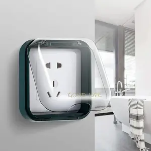 Non-punching bathroom socket waterproof cover kitchen bathroom switch socket anti-oil and anti-splashing universal paste type