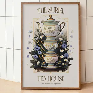 Acotar Print, the Suriel Tea House Print, a Court of Thorns And Roses, suriel Art Print, night Court Printed Poster, Unframed, Room Decor