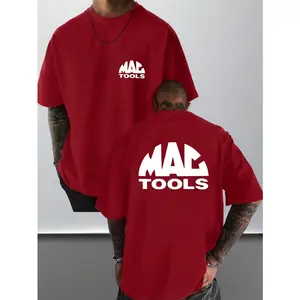 Mens MAC Tools Inspired Graphic T-Shirt Short Sleeve Round Neck Soft Breathable Durable Polyester Casual Street Style Outdoor Sports Comfort Bold Lettering Everyday Top
