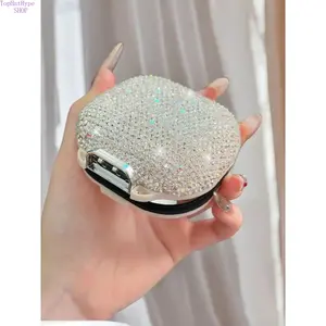 Luxury Diamond-Encrusted Portable Medicine Box, Week Travel Pill Organizer, Waterproof Mini Shell Storage Case, Starry Seven Days Secret Chamber