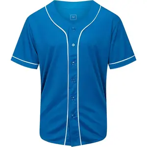 Blank Baseball Jersey,Short Sleeve Plain Jersey Shirt,Sports Uniform for Men Women(White, Black, Red,Blue,S-3XL)