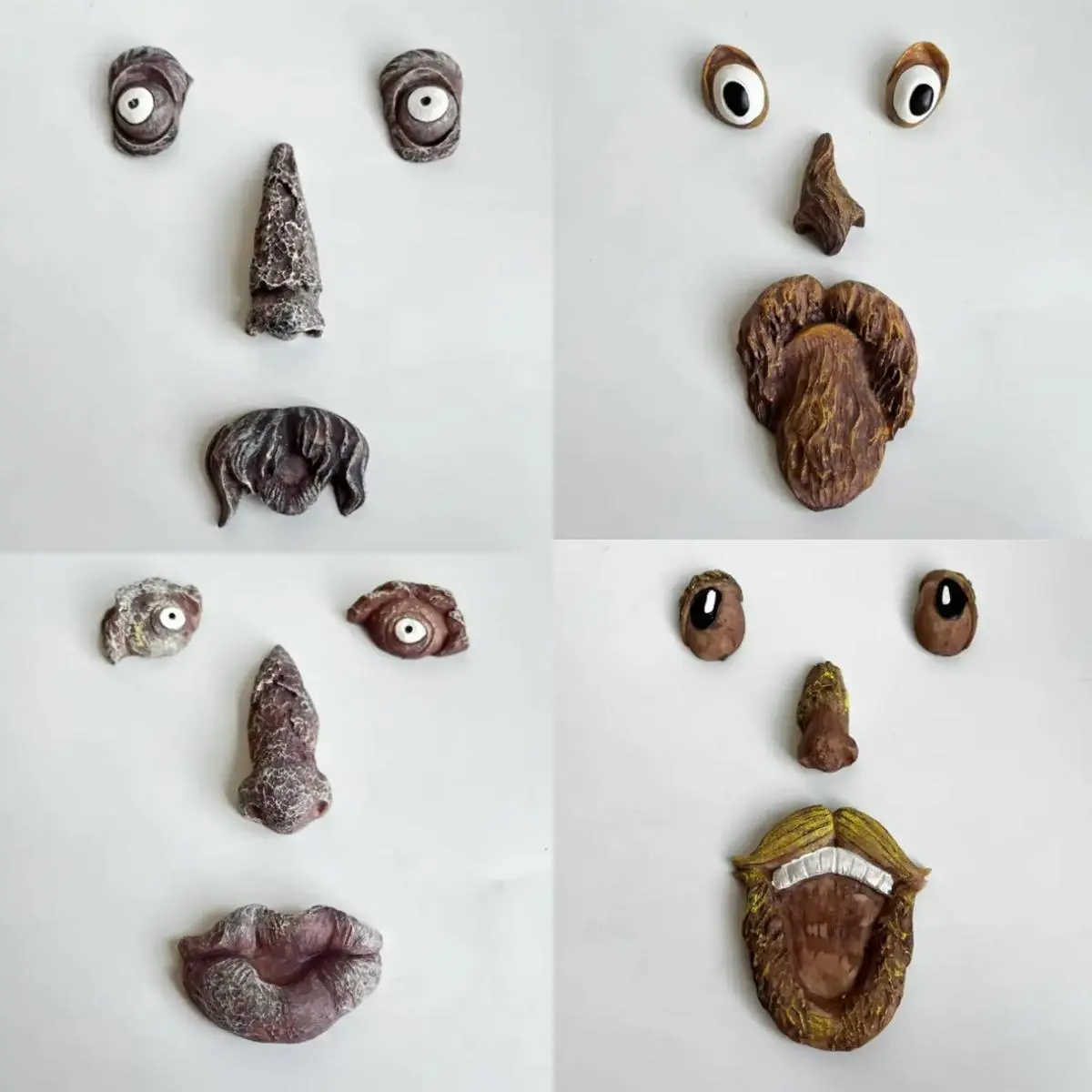 Resin Craft Tree Bark Face Tree Monster Figurine, Decorative Outdoor Creative Decoration, Unique Garden Ornament, Handmade Art Piece
