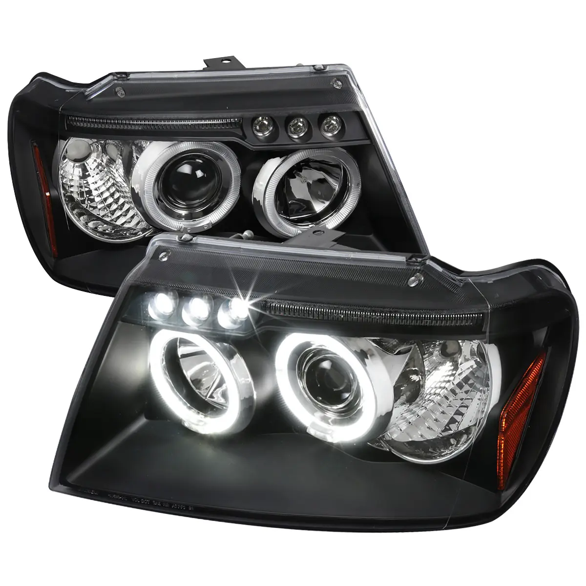 1999-2004 Jeep Grand Cherokee Dual Halo Projector Headlights (Matte Black Housing/Clear Lens) 1999-2004 Jeep Grand Cherokee Dual Halo Projector Headlights (Matte Black Housing/Clear Lens)