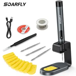 SOARFLY Cordless Soldering Iron Kit – 7s Fast Heat, 3 Tips, Auto Sleep, DC/AC Power, Portable & Rechargeable