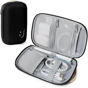 Cord Organizer, Small  Organizer  Case,  Organizer Bag For Cords,Chargers Phone, Sd Card,Usbs (Black)