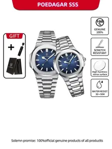 Couple Watch, Fashionable Men's and Women's Quartz Watch, Calendar Week Waterproof Night Light Watch, Suitable for Daily Wear and Matching, Gift Giving, Analog Quartz Watch, Fashionable Watches