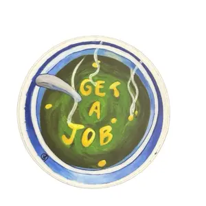SpongeBob Inspired Get A Job Soup Sticker for Squidward - Versatile Decorative Decal for Any Surface