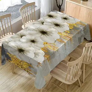 Vintage Flower Pattern Tablecloth, Rectangular Tablecloth, Decorative Tablecloth, Washable Table Cover for Home Kitchen Dining Room, Table Decoration Supplies
