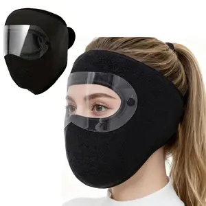 Windproof HD Goggles & Anti Fog Face Shield Set for Winter Outdoor Cycling Skiing - Breathable Dustproof Clear Goggles with Wind Resistant HD Goggles & Anti Fog Face Cover - Perfect for Winter Activities